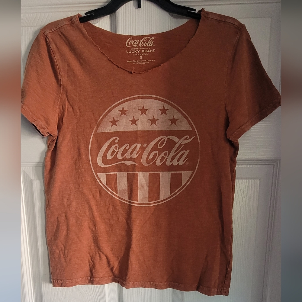 Lucky Brand Sz Sm Burnt Orange Color Graphic T Shirt Read Post